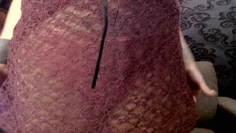 Abby Anna: 섹시한 레이스 스커트 차림의 복숭아 팬티 카멜토