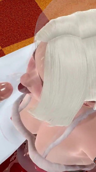 Weihnachts-blowjob mit sexy blondine mit dicken titten - steckt in einer wand 3D Animation