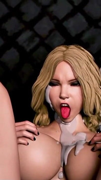 Futa-mädchen Ihre Beste Blonde Freundin Im Freien, Während Alle Zuschauen.