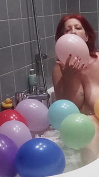 Taking a Bath and Playing with Balloons