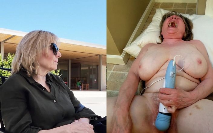 Marie Rocks, 60+ GILF: Bunică sexy care se masturbează merge la mall-ul în aer liber