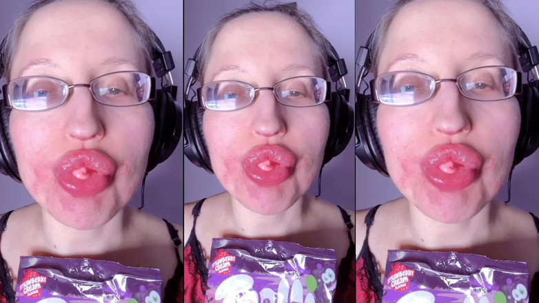 FinDom Goaldigger: 엉덩이 치아 사탕 먹기 - Asmr, 눈 안경, 지안, 립스틱, 큰 입술, 흐른, 음식, 얼굴 페티쉬, 긴 손톱