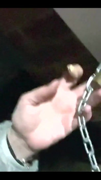 Punished Rod by Leaving Him Outside Blindfolded and Chained to the Drainpipe by His Chastity Cage X