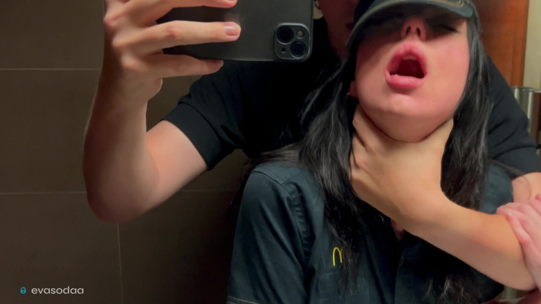 Eva Soda: Risky Sex in a Restroom, Fucked a Mcdonald's Employee Over...