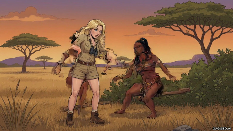Gagged AI Cartoons: Bound Blonde Cargo