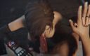 Velvixian 3D: Tifa Lockhart Výstřik na obličej, černá rtěnka nahoře bez