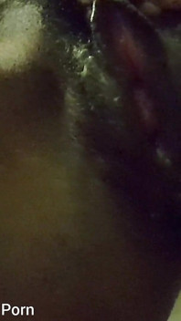 Rubbing Spreading My Big Black Wet Dripping Pussy
