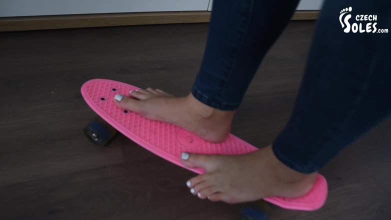 Czech Soles - foot fetish content: Teen skategirl sprain ankle and sexy BIG feet play