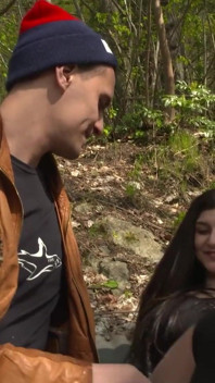 Hot young babe loves to fuck outdoor with big dick boyfriend