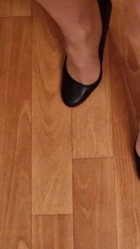 Walking Practice Before Cum in My New Black Pumps