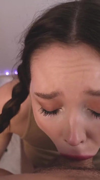 Blowjob with Lips in Red Lipstick