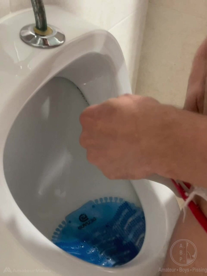 AmateurBoysPissing: 2 Boys Having Fun at the Pool Public Toilets' Urinal