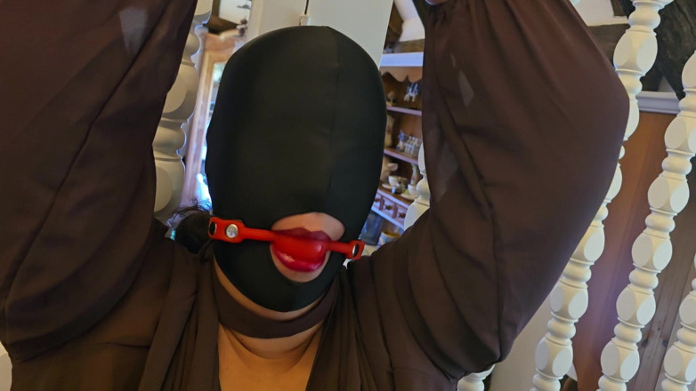 Slutty Ms B: Ball Gagged and Touched up