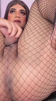 Big Ass Latina in Stockings Nylon Tease Feet and Masturbates up to Abundant Precum