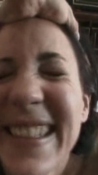 Cum Drenched Mature Slut Smiles Through Thick Facial Load