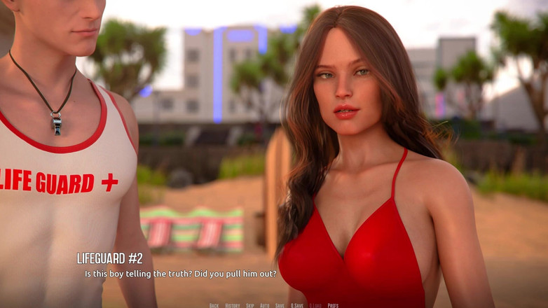 3D Cartoon Porn: Domino beach 2: emily lagi asik jalan-jalan di pantai malam-malam