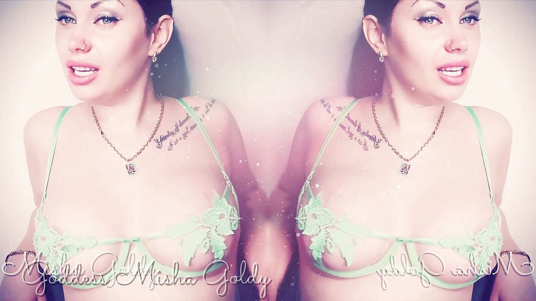 Goddess Misha Goldy: Okouzlující oční kontakt a rty, prsa a JOI