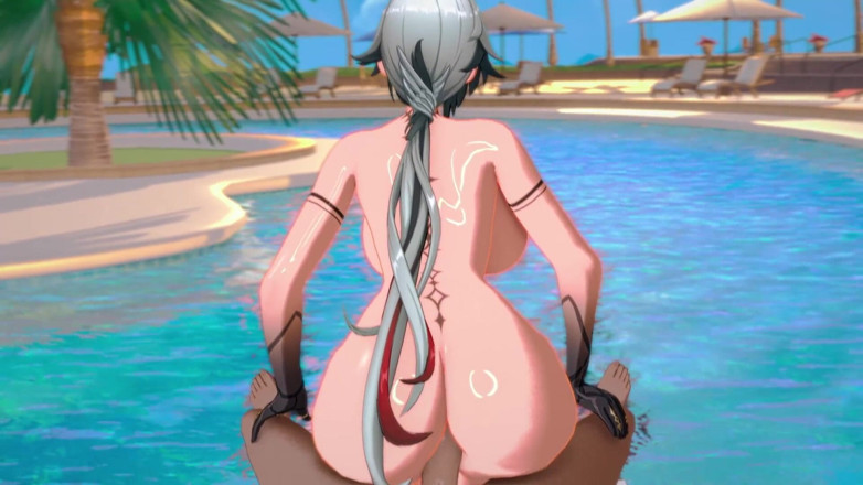 NSFWOtaku: Genshin impact - Arlecchino scopata da un umanoide Hilichurls - 3D Hentai Animations