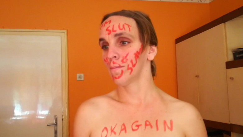 Sub Slave: Cum slut - written on my body