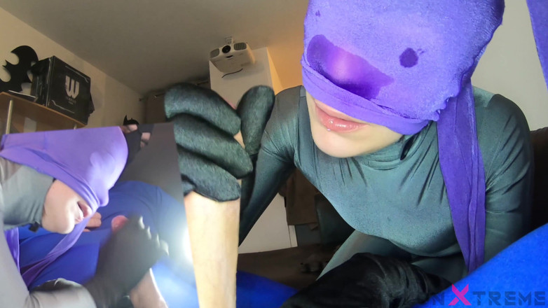 Nylon Xtreme: Katy with zentai catwoman Make blowjob encasement Nylon