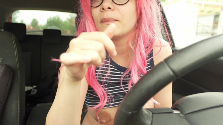 AmayaMori: Stepmom Masturbates in Her Boyfriend S Car Smears Pussy Juices...