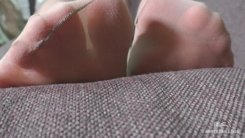 Mistress Legs: Sexy soles closeups in sheer nude pantyhose