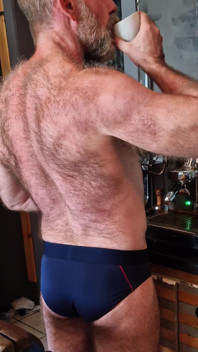 Muscle Bear Has Coffee