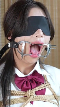 Xr46- Student Uniform and Mouthball Bondage