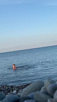 Monika Fox Swims Naked in Sea