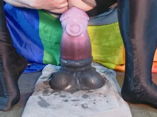 Riding the Fattest Toy in My Arsenal and Stretching Myself Orgasmic