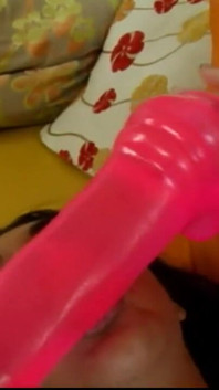 Teen latina uses toy to make her pussy wet