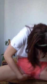 Sexy Teen Has Full Bladder and She Is Desperate to Pee so She Empty Her Bladder in Her Short Pants
