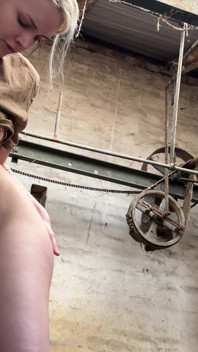 Soldier Girl Fucks Herself in a Abandoned Factory