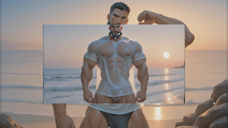 LustMen: Rockstar fusto stuzzica da solo le palle e l'asta con...
