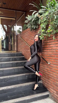 Goddess Worship in Nylon Catsuit, Humiliation, Spit Fetish