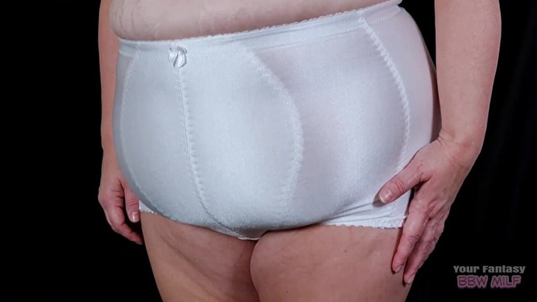 BBW_Wife: Ретро бабусі, трусики і бюстгальтер - моя зріла мамка, волохата пизда і великі обвислі цицьки гілфи в красивій великій нижній білизні
