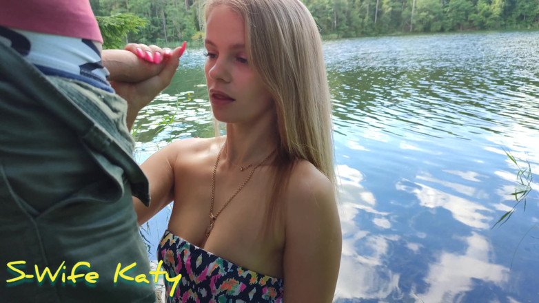 S-Wife Katy: Casual Sex with a Stranger on a Forest Lake with...