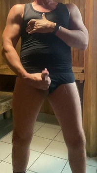 Dilf Jockdad87 Shoots Another Hot Load in the Sauna