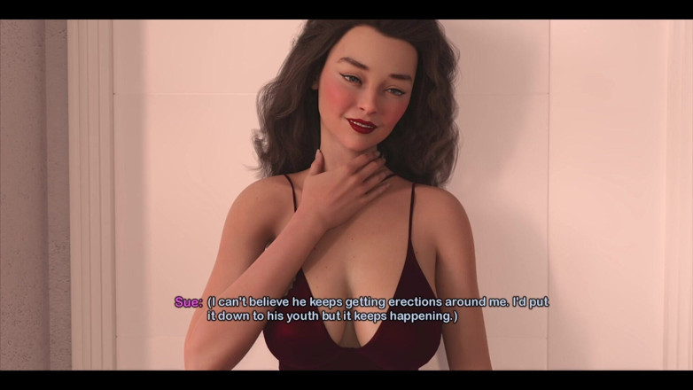 AVN Teller: My bimbo Dream - सेक्सी सौतेली मम्मी मुझे काम करते समय अपने परफेक्ट नकली स्तन दिखाती है
