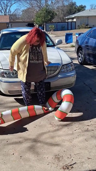 Big Beautiful Woman Nurse Vicki Crushes This Blow up Candy Cane
