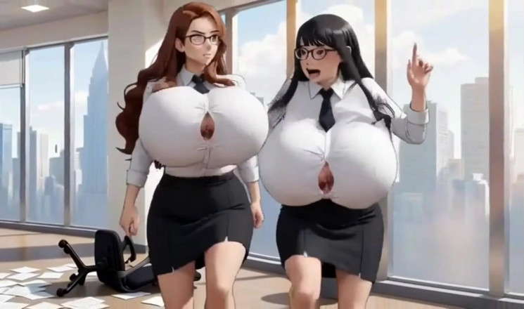Hot girl dancing: Śmieszne ogromne biuro, animacja Ai