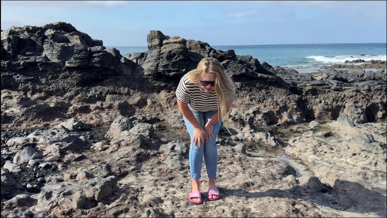 Emma Voyeur: Another Beach Accident - Wet Jeans by the Shoreline