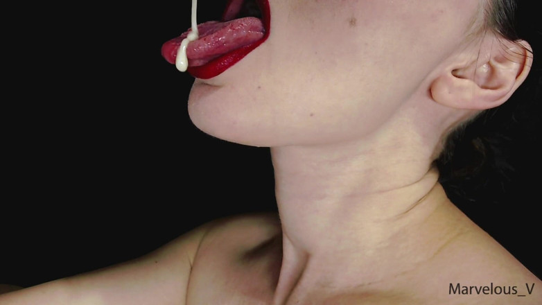 Marvelous V: Hete sexy rode lippen likken en zuigen lolly en ander...