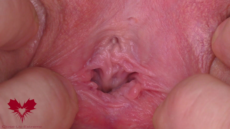 Close Up Extreme: Paní kunda je roztažená. Extrémní detail její široce otevřené kundičky. Hlavní...