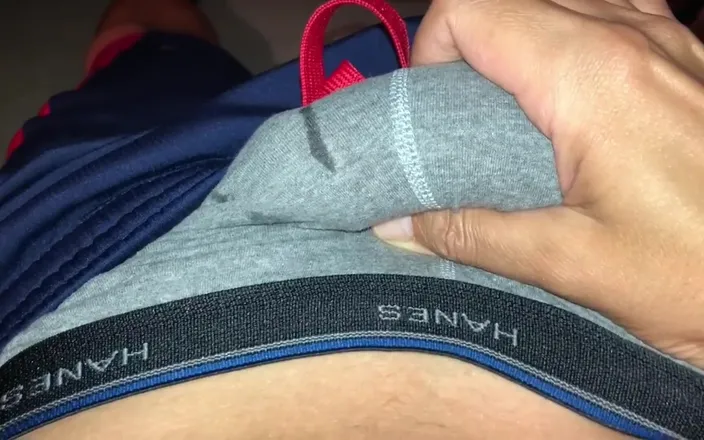 Xmiya: Pre Cum Stains on Gray Hanes Boxer Briefs