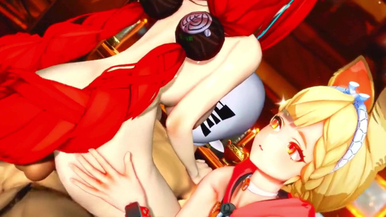 NSFWOtaku: Zenless Zone Zero - FFM Yuzuha and Alice Swap Cock and...