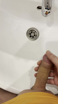 The Guy Masturbates in the Bathroom and, Filming Everything Close-up, and at the End.
