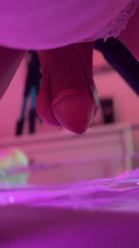 Desperate Sissy Pees Her Pants for Sissygasm and Cum Enema