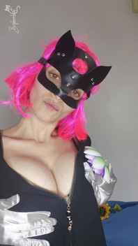 Observe My Passionate Self-pleasure with a Kitty Mask and Big Tits