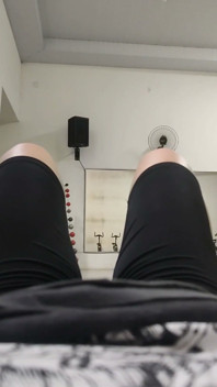 White Girl Training in Leggings Marking Her Pussy